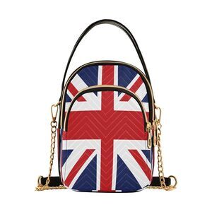 6113 British Flag Union Jack Crossbody Bag Small Shoulder Handbags Leather